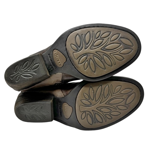 Born Nevica Two Tone Leather Western Block Heel Boots Espresso Antilope Size 6 - Picture 7 of 11